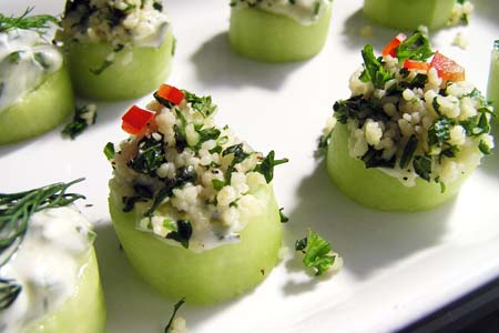 Cucumber Cup with Mint Tabouleh