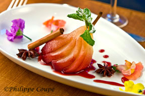 Poached Pear in Red Wine